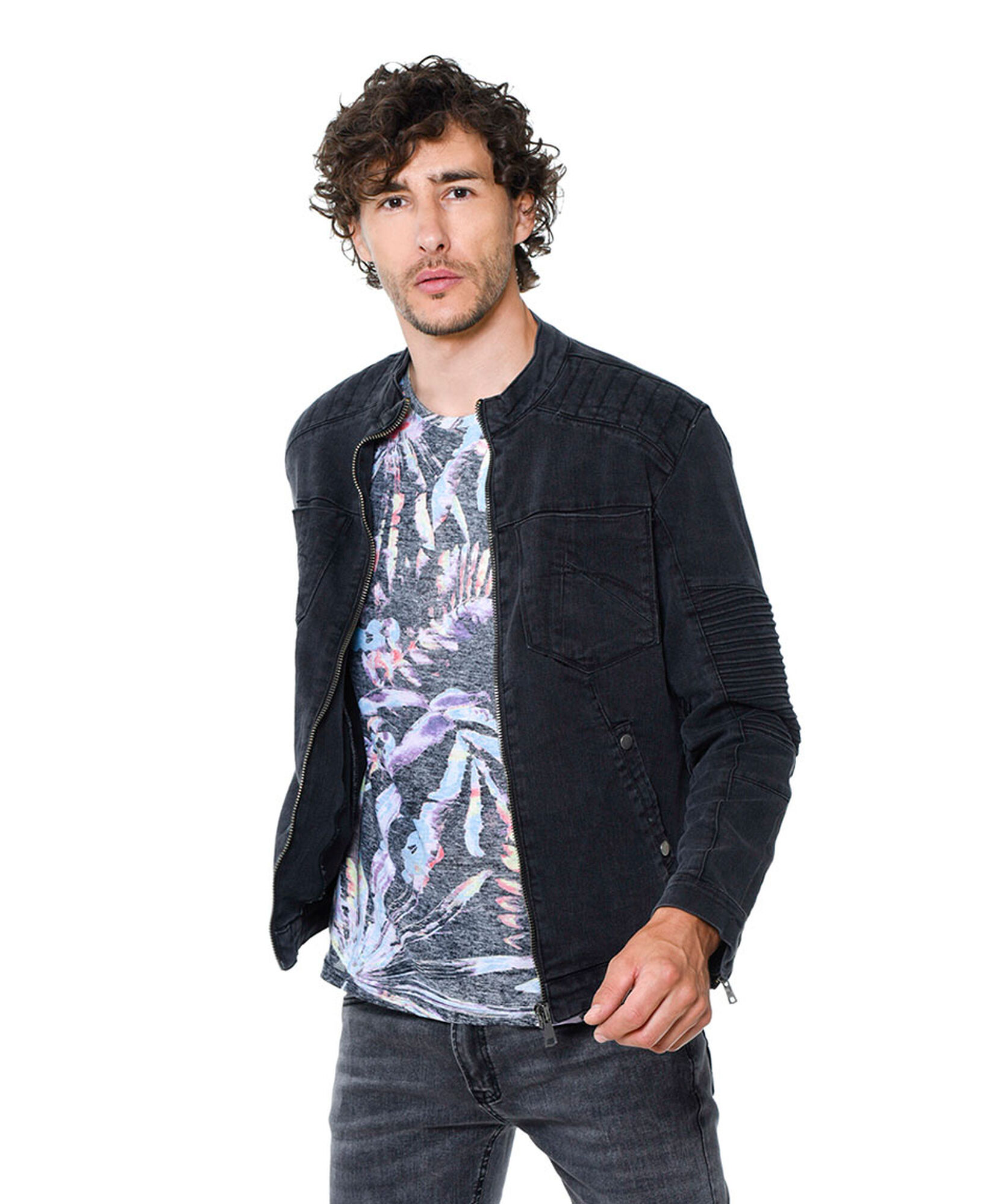 Chaqueta mezclilla cierres Chaqueta mezclilla cierres