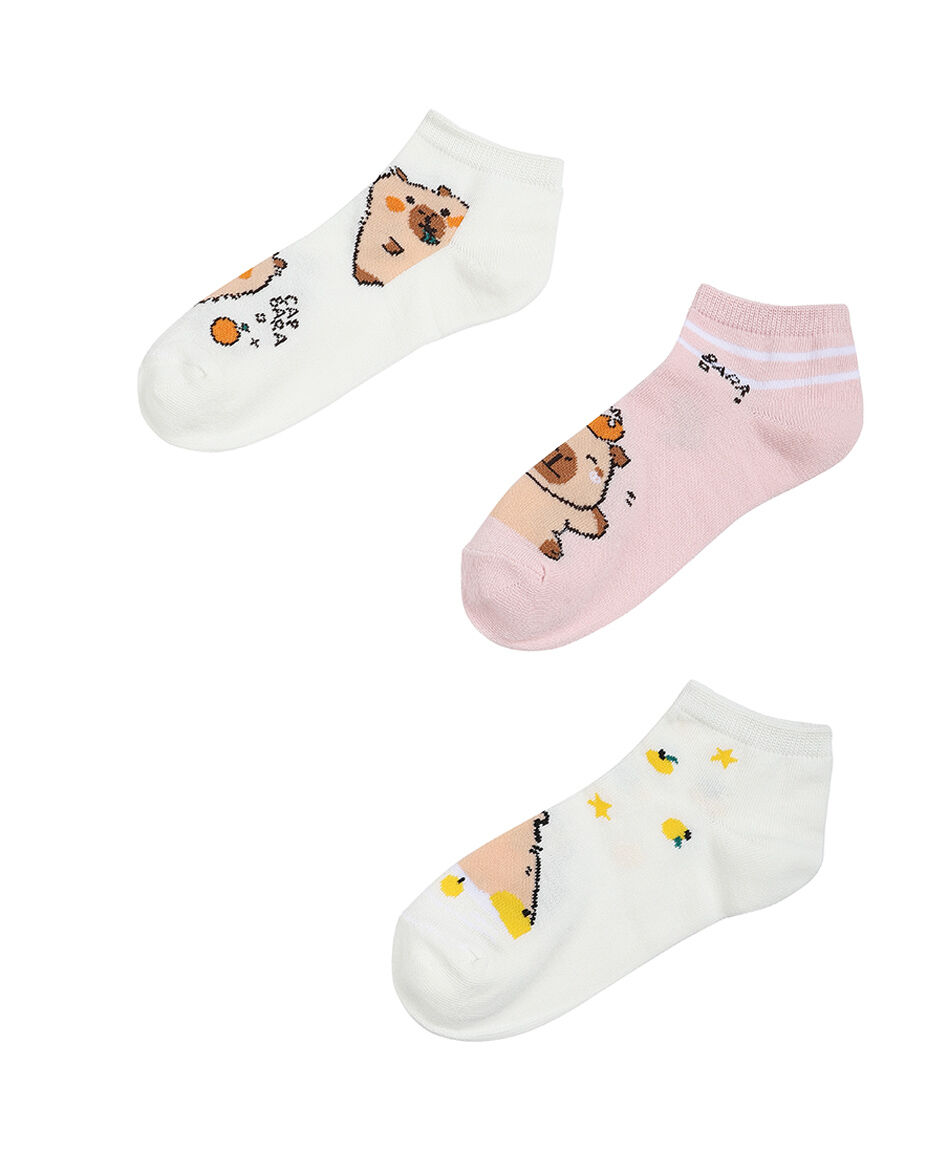 Pack 3 calcetines ni&ntilde;a colores