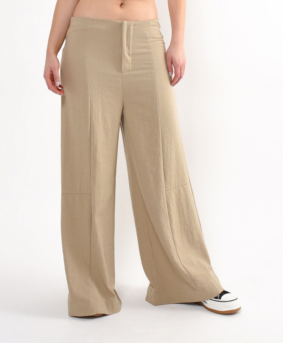 Pantal&oacute;n mujer lino pockets