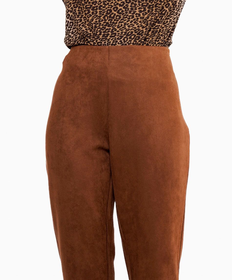 Pantal&oacute;n mujer suede caf&eacute;