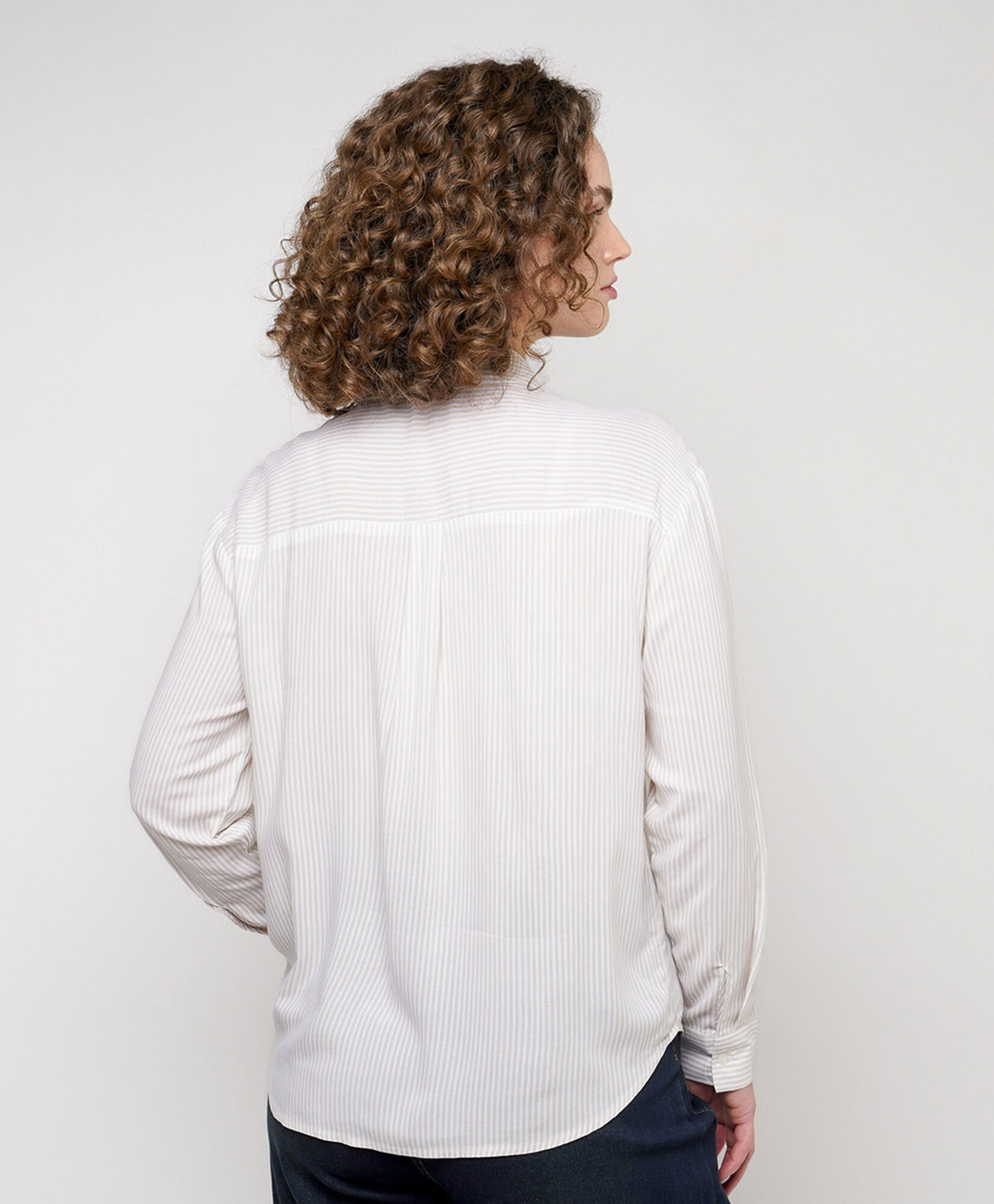 Blusa mujer líneas beige Blusa mujer líneas beige