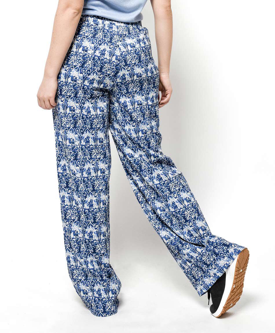 Pantal&oacute;n mujer jacquard azul