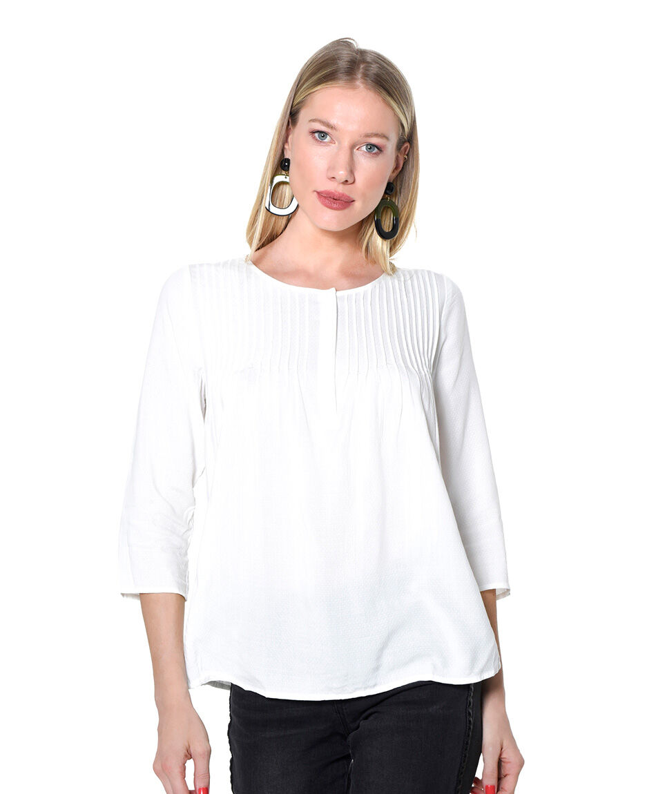 Blusa viscosa jacquard