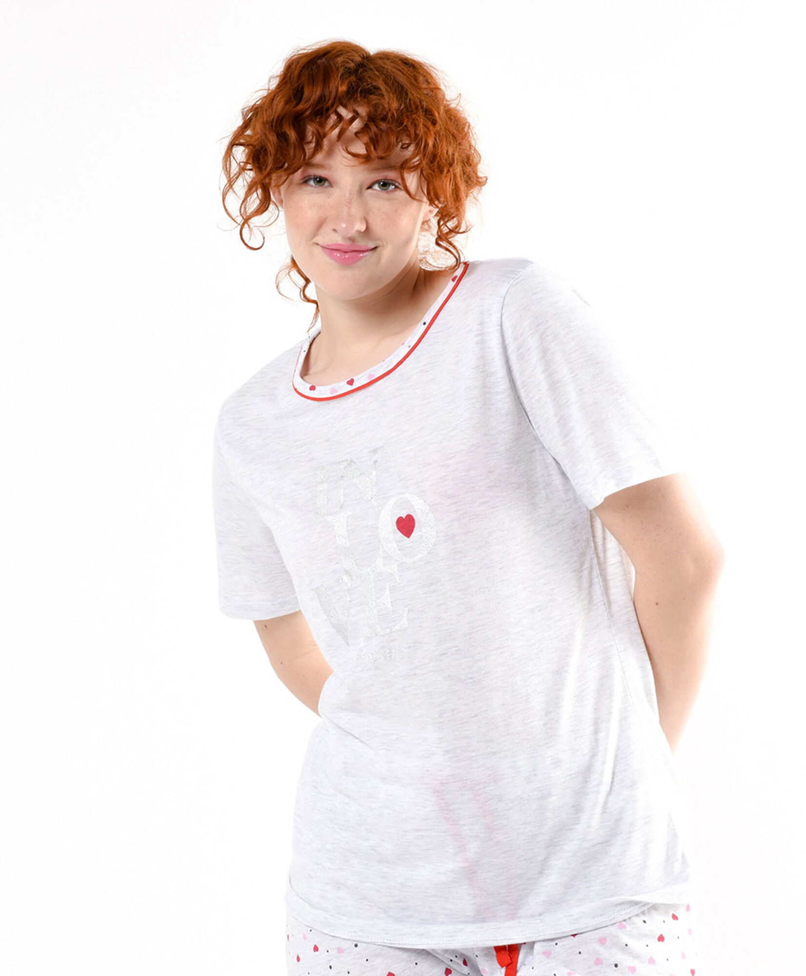 Pijama mujer corazones capri Pijama mujer corazones capri