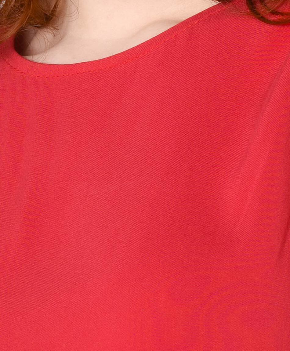 Blusa mujer lisa roja sin mangas