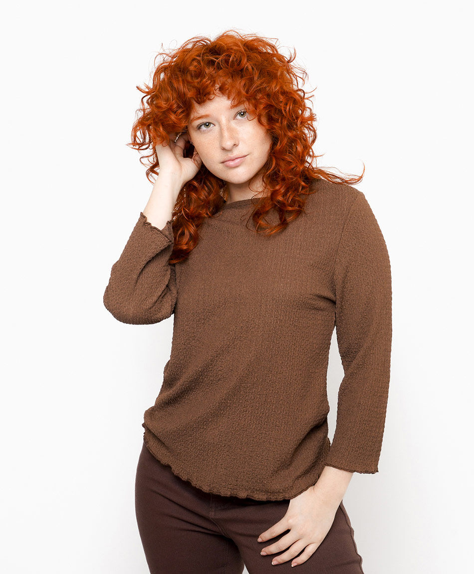 Polera mujer jacquard brown