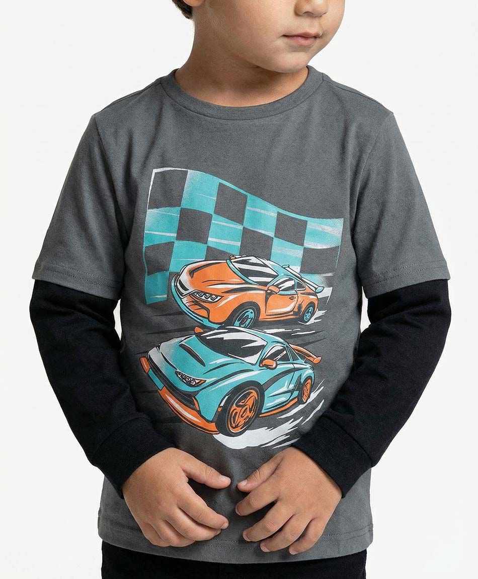Polera beb&eacute; estampado de carreras