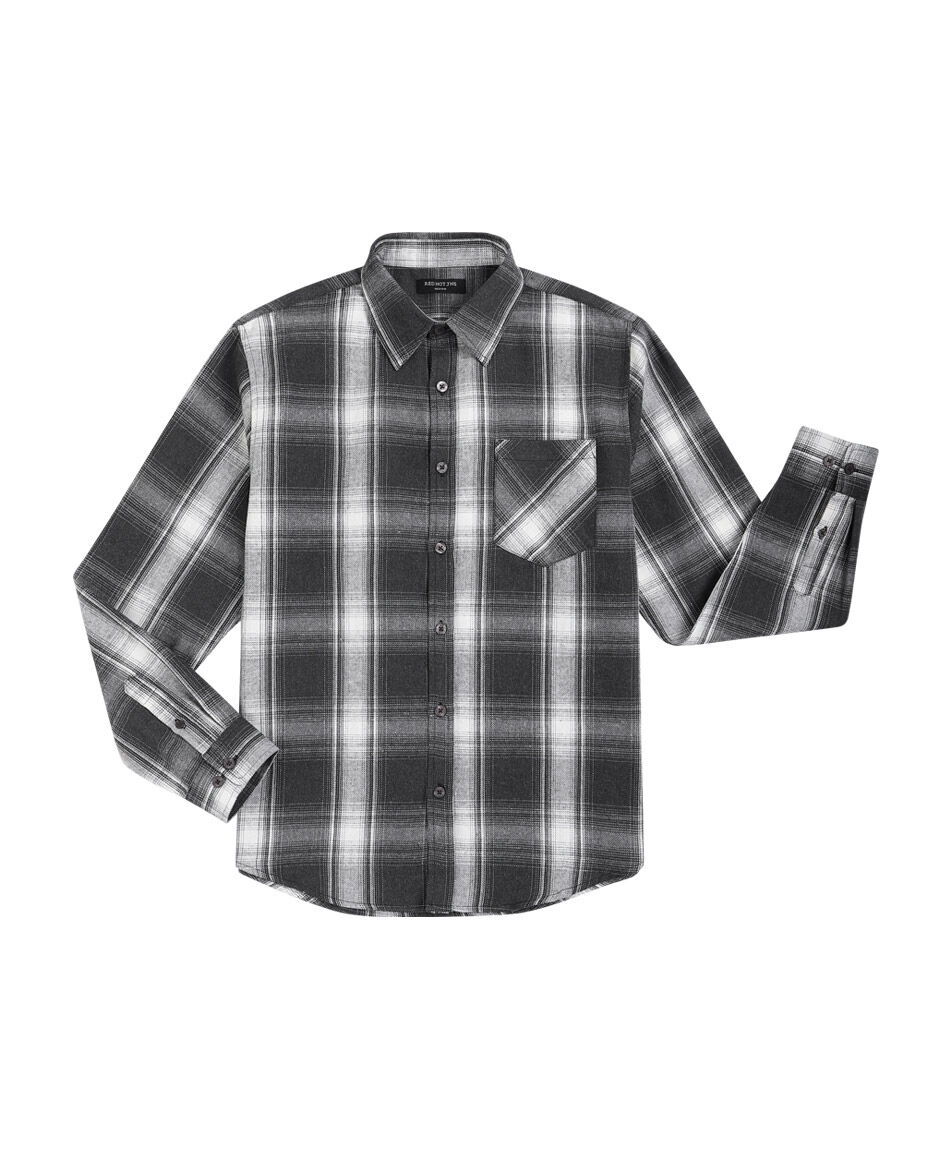 Camisa hombre cuadrill&eacute; franela