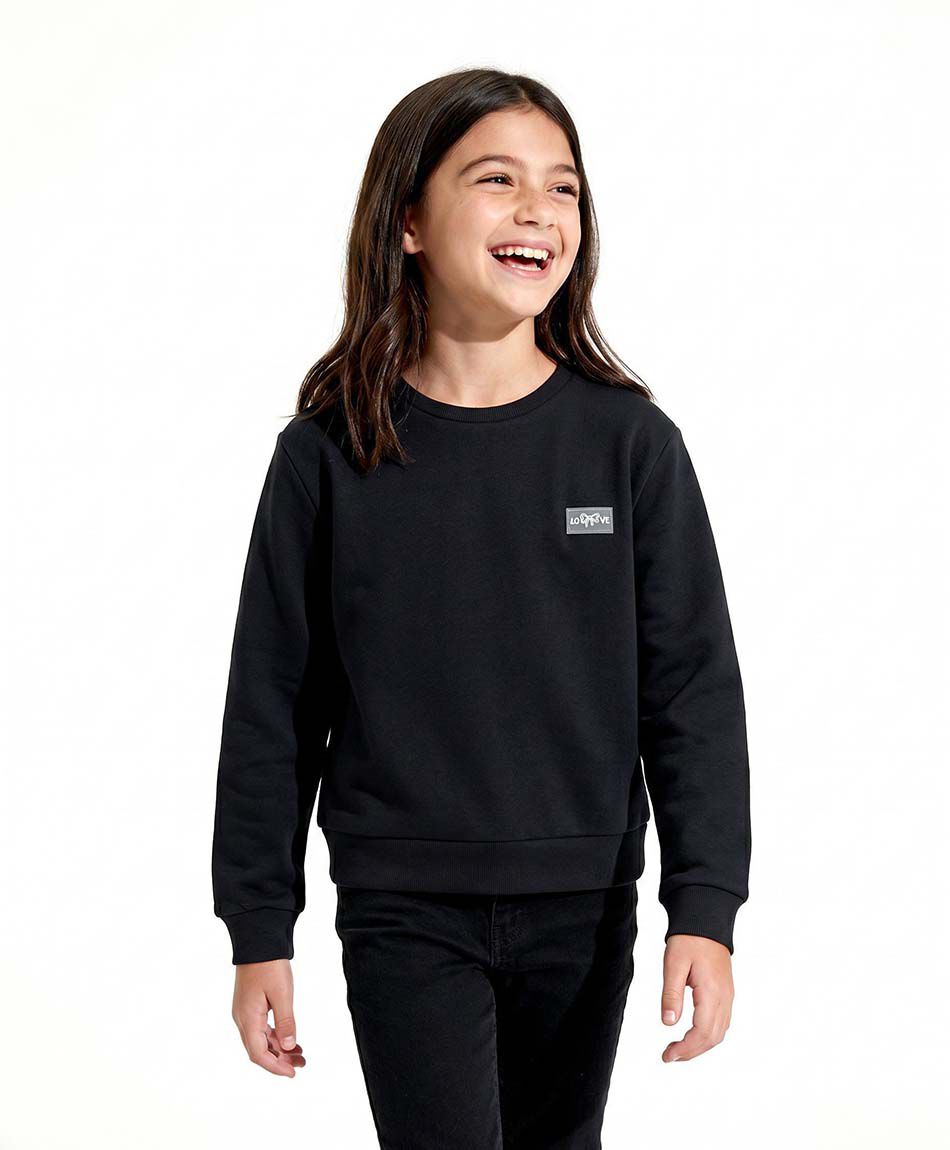 Poler&oacute;n ni&ntilde;a liso negro