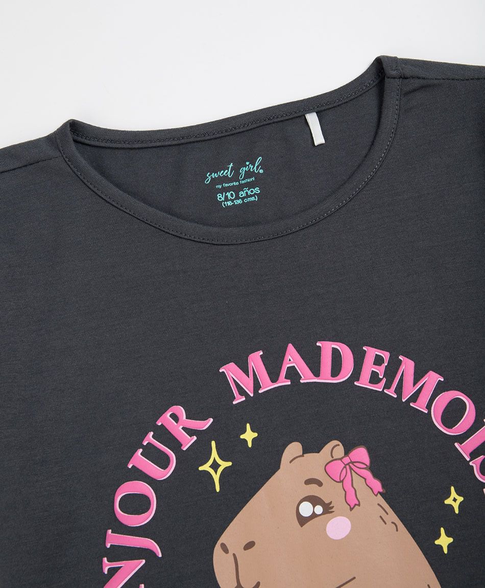 Polera ni&ntilde;a lady capibara