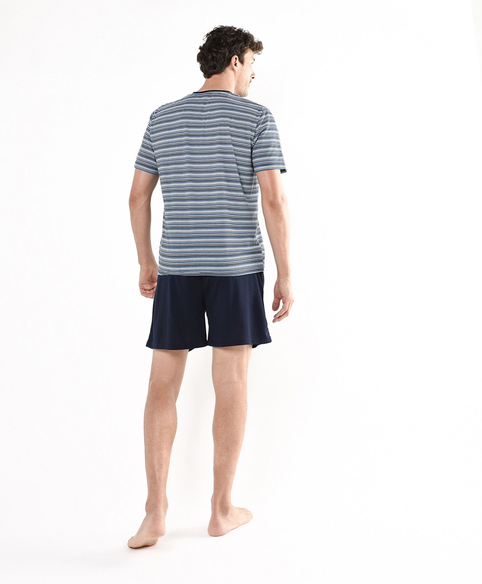 Pijama hombre líneas cuello en v Pijama hombre líneas cuello en v