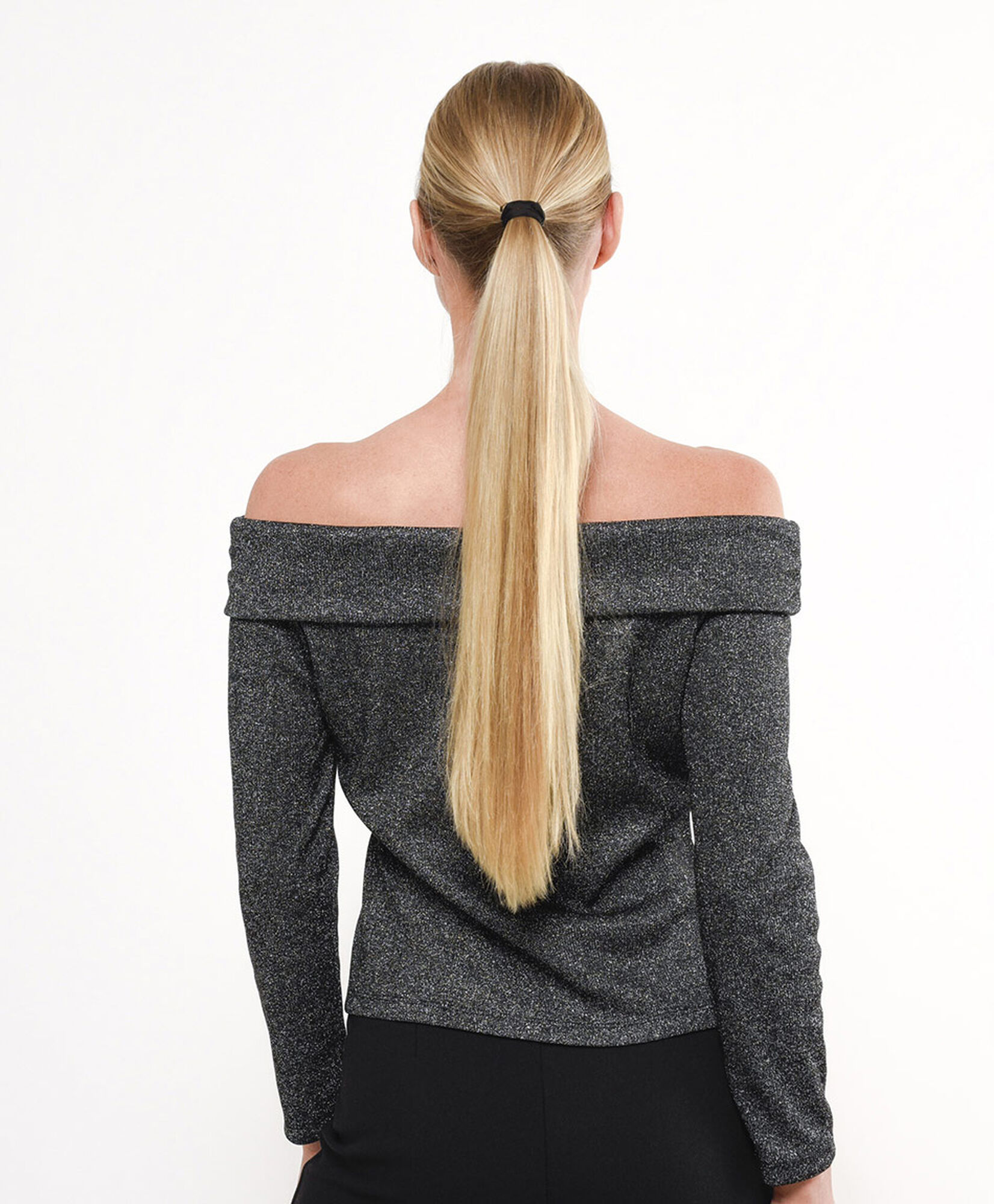 Polera mujer brillante cuello bote Polera mujer brillante cuello bote