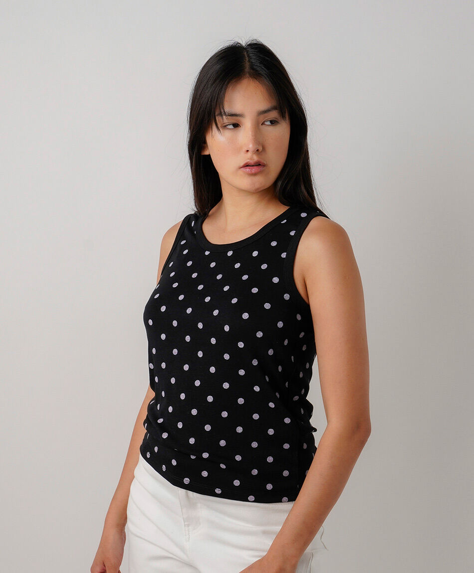 Polera mujer top lunares