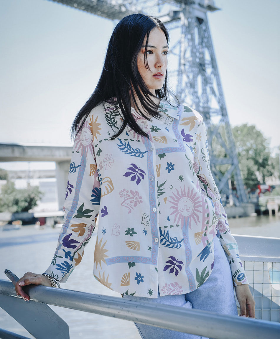 Blusa mujer estampado art&iacute;stico