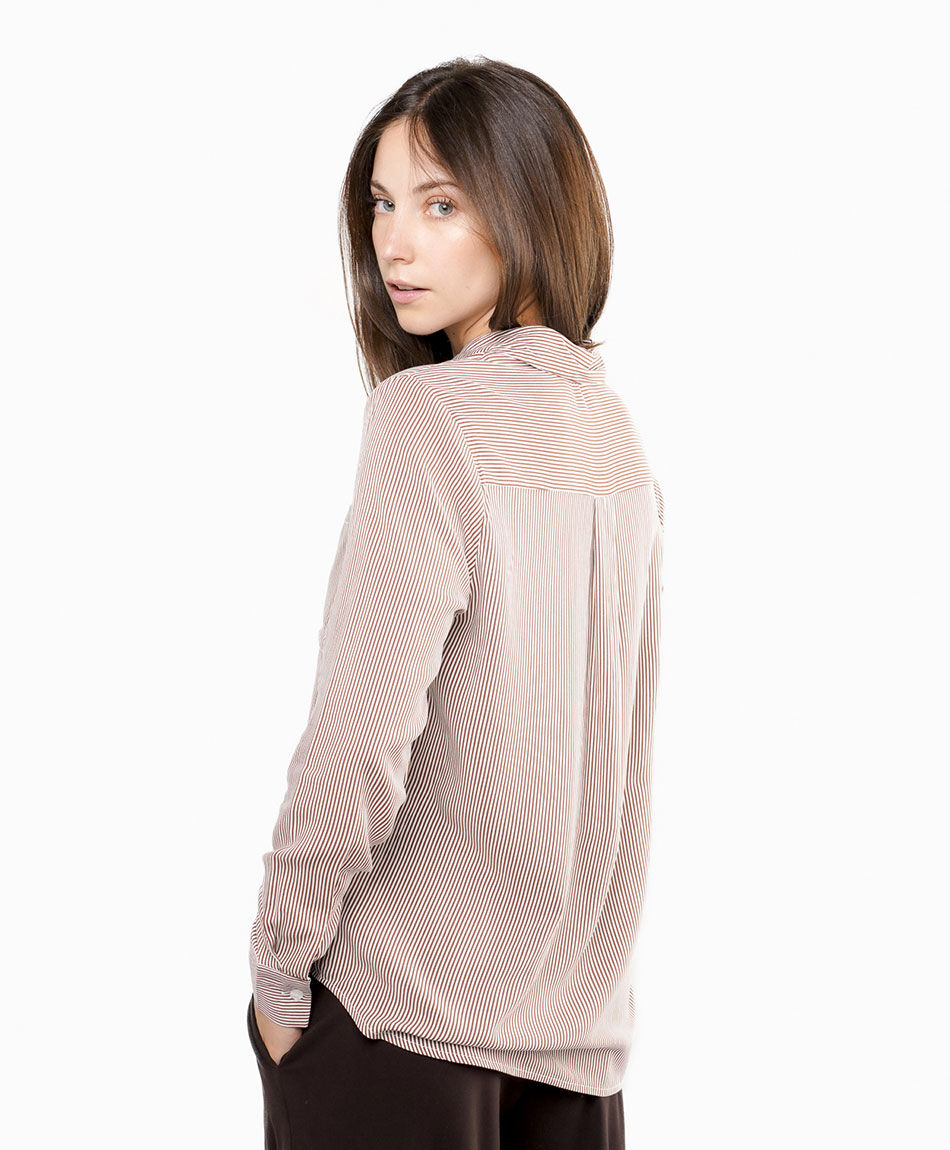 Blusa mujer dise&ntilde;o rayas brown