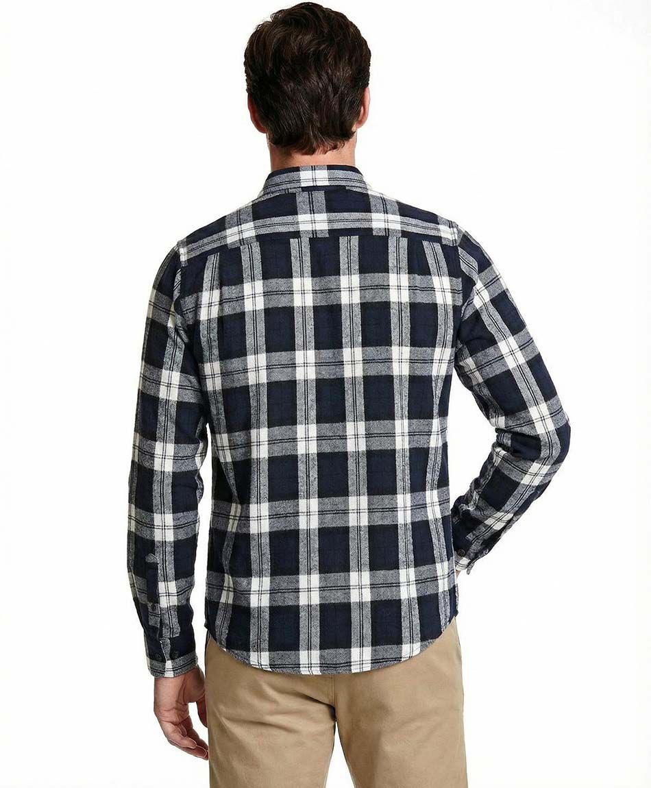 Camisa hombre franela azul oscuro