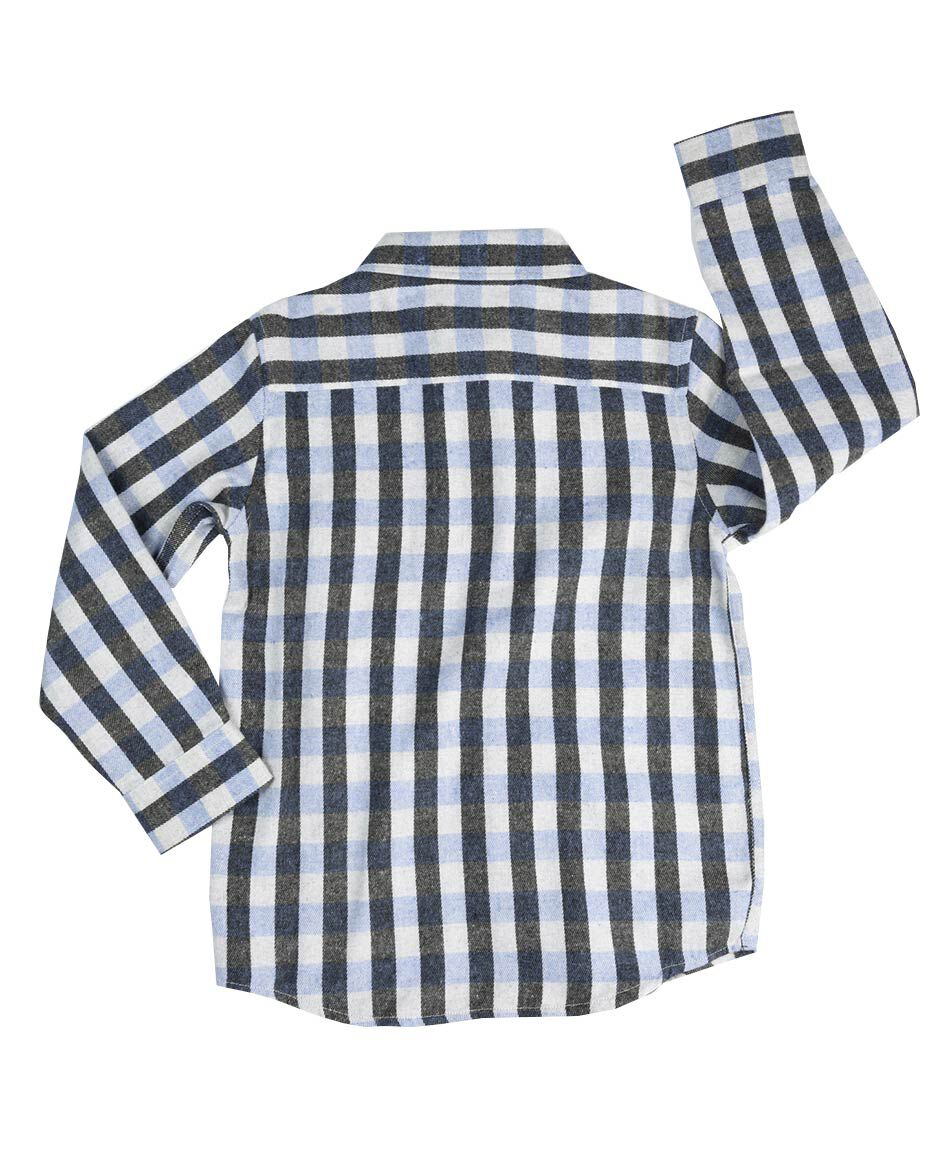 Camisa ni&ntilde;o escocesa manga larga