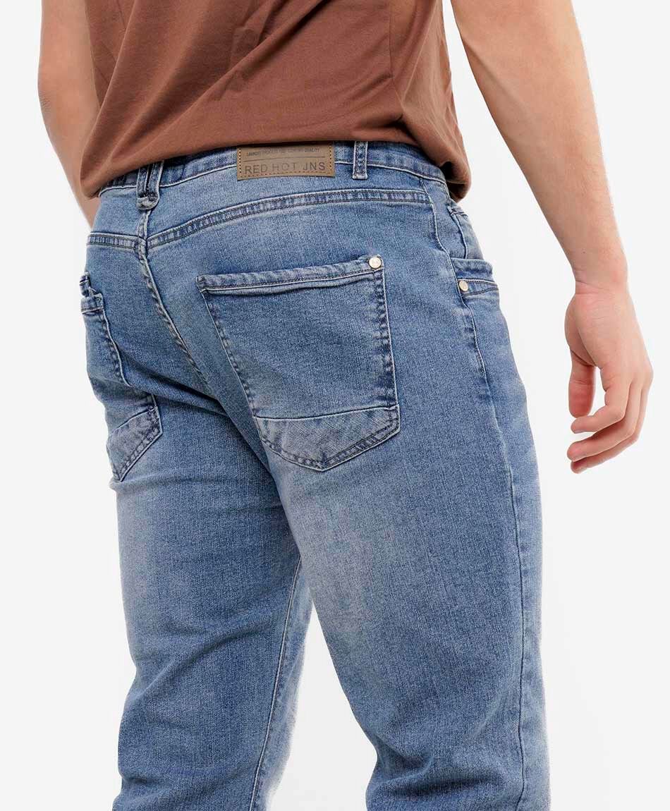 Jeans hombre desgastado slim fit