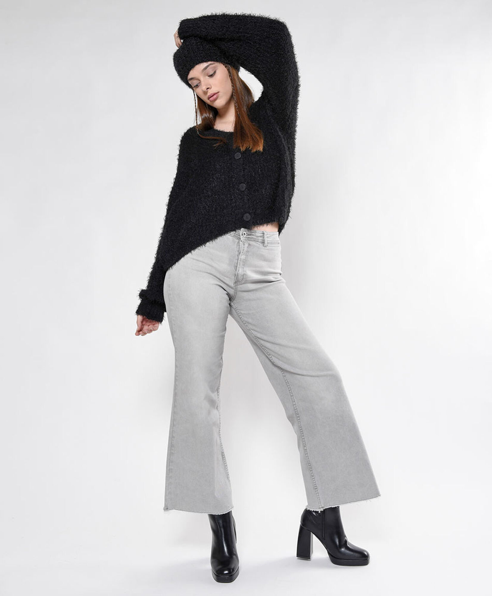 Jeans mujer bota desflecada wide Jeans mujer bota desflecada wide