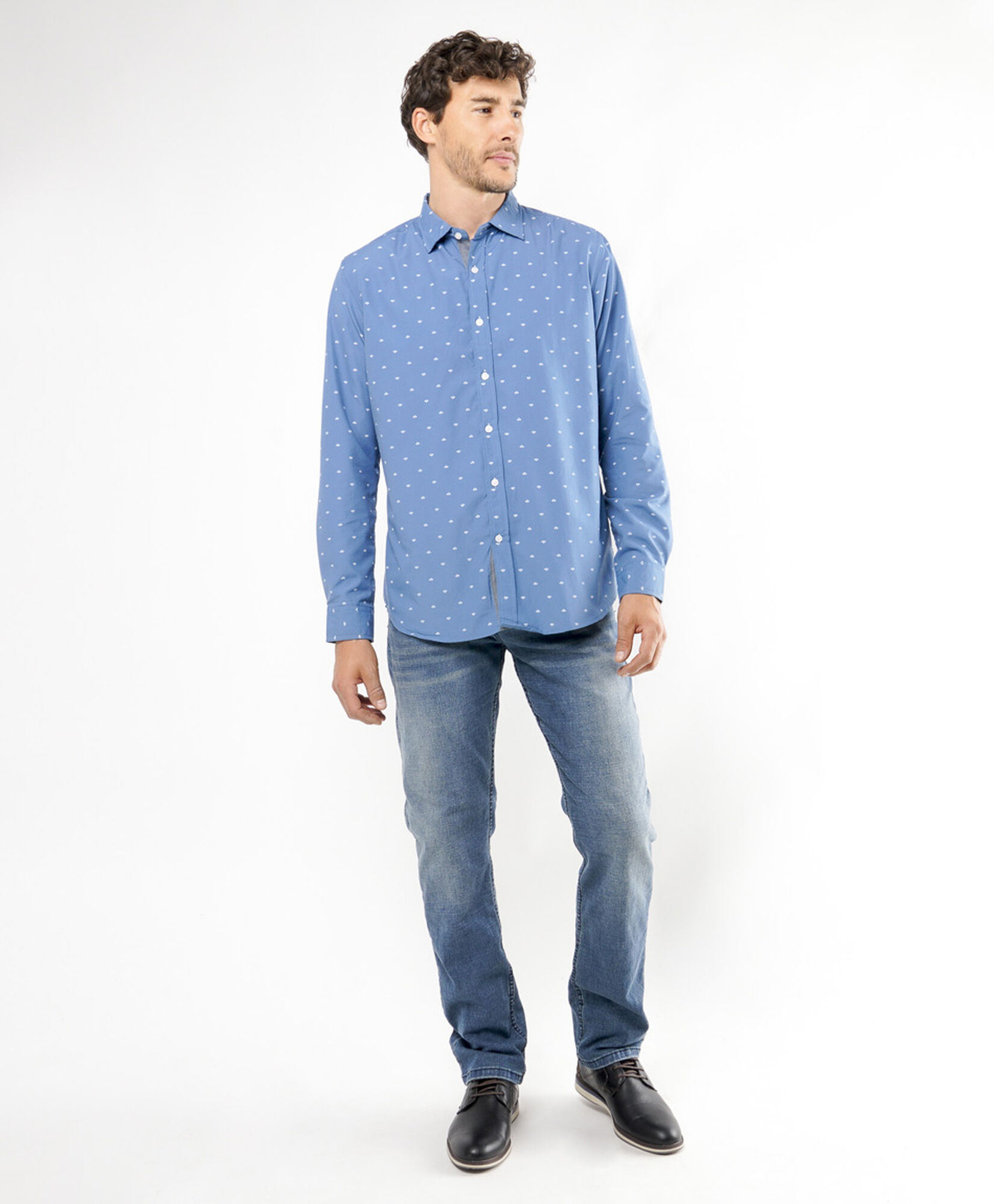 Camisa hombre celeste print Camisa hombre celeste print