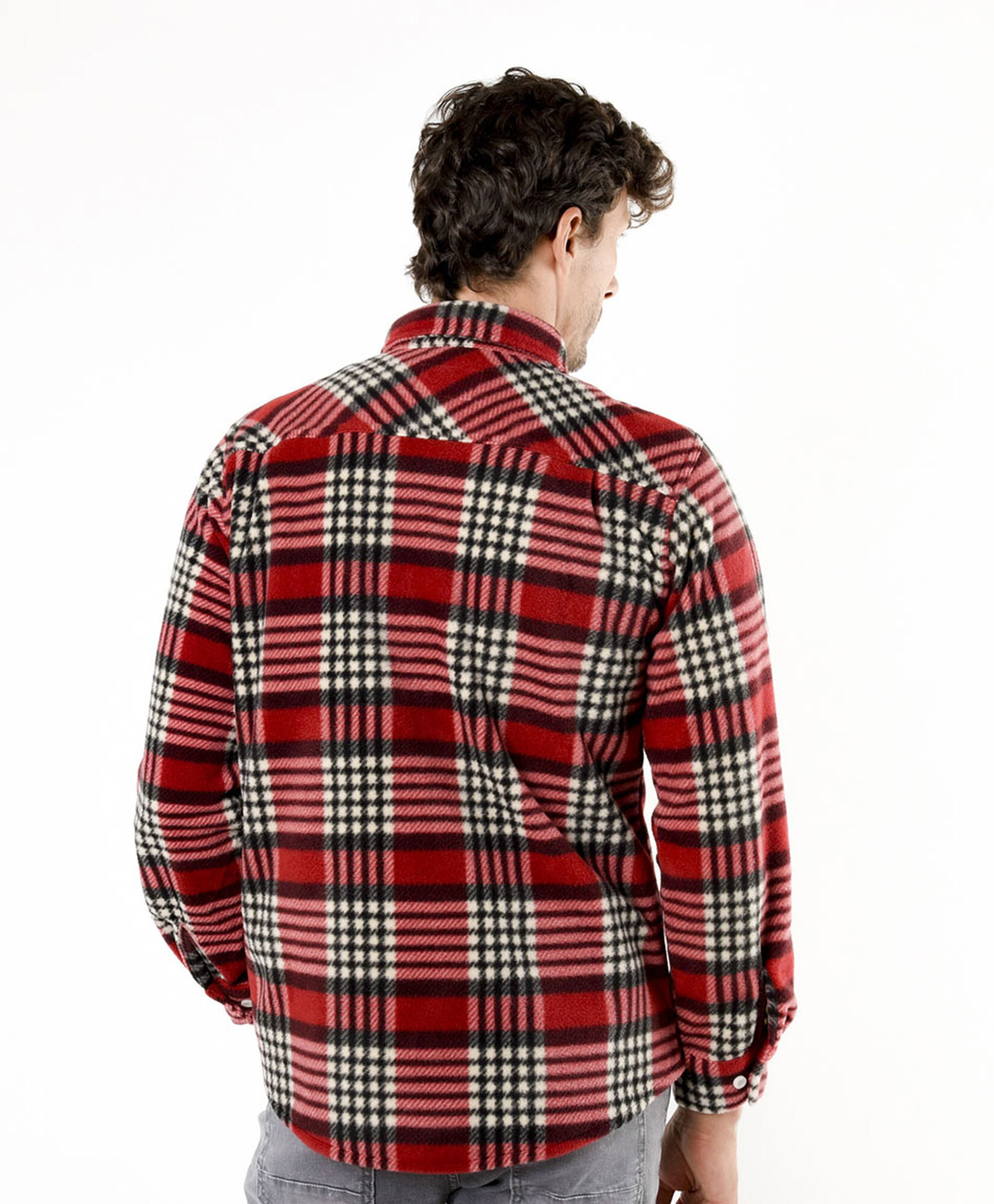 Chaqueta hombre polar leñadora roja Chaqueta hombre polar leñadora roja