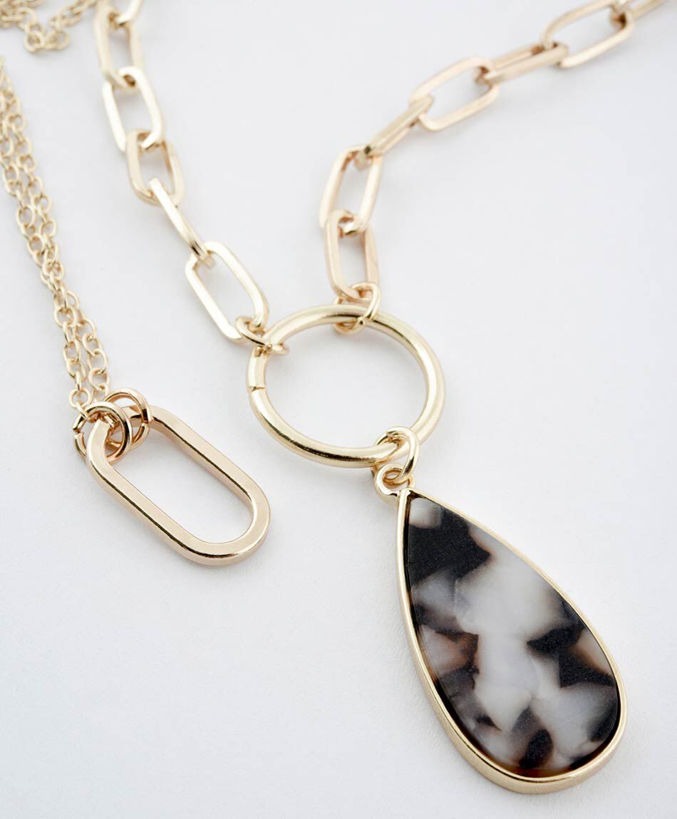 Collar mujer doble cadena 1 pieza