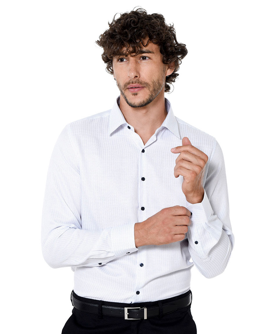 Camisa manga larga dobby