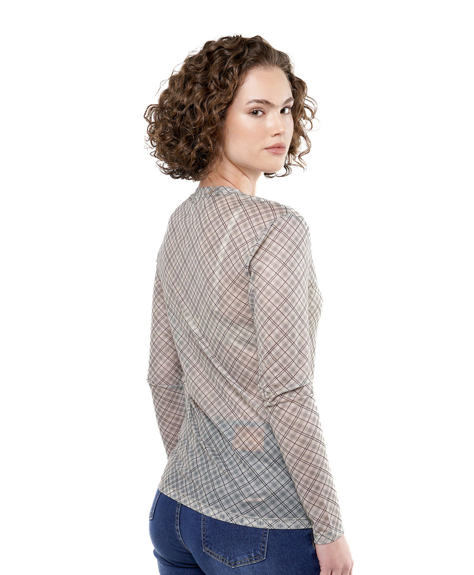 Polera mujer rombos mesh Polera mujer rombos mesh