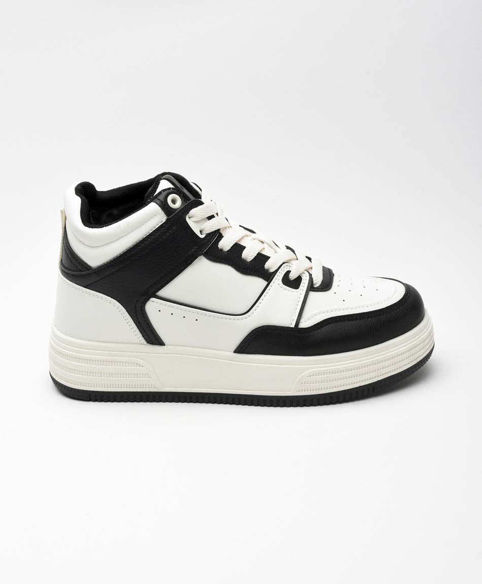 Zapatilla mujer ca&ntilde;a alta bicolor