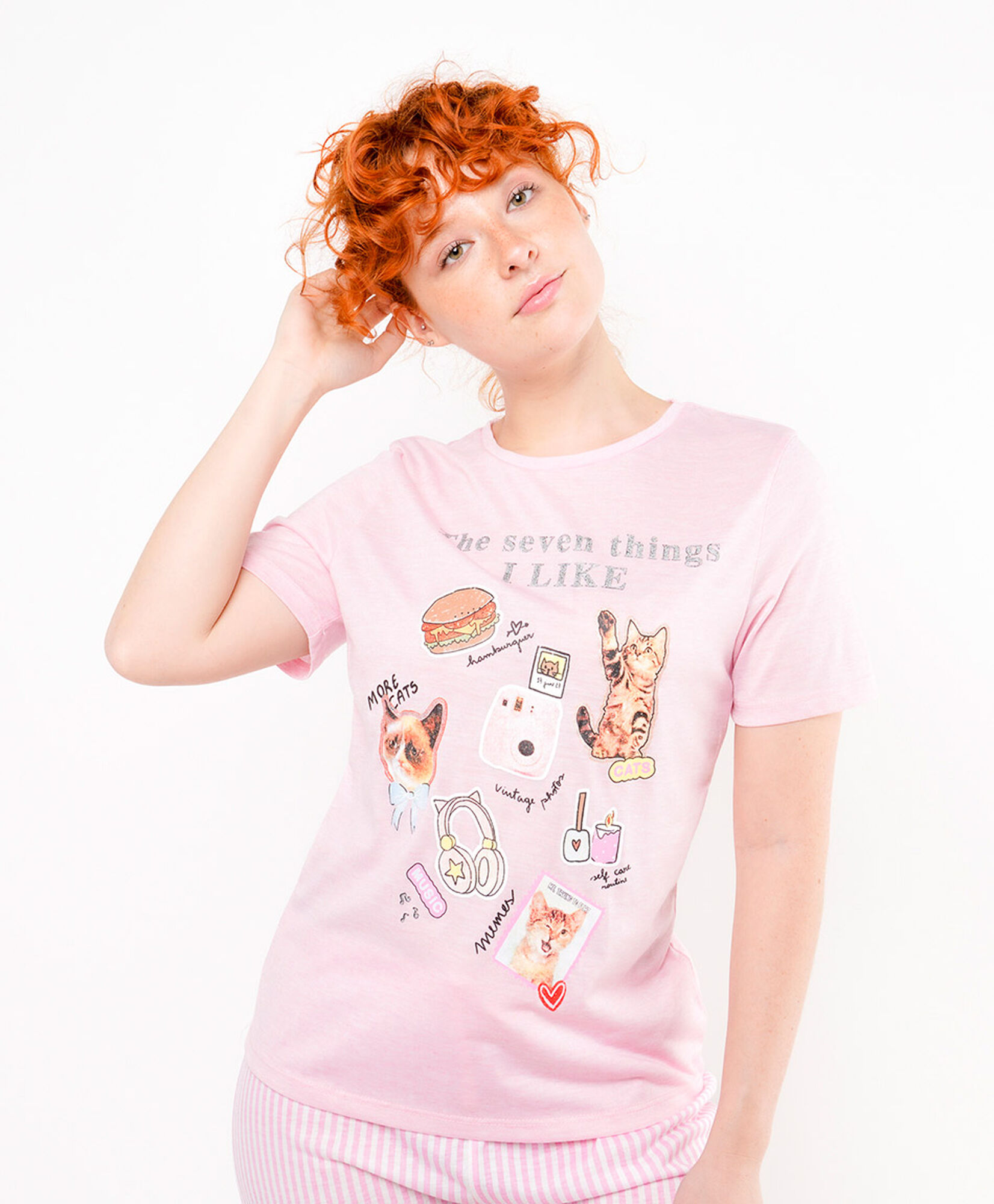 Pijama mujer capri estilo sticker Pijama mujer capri estilo sticker
