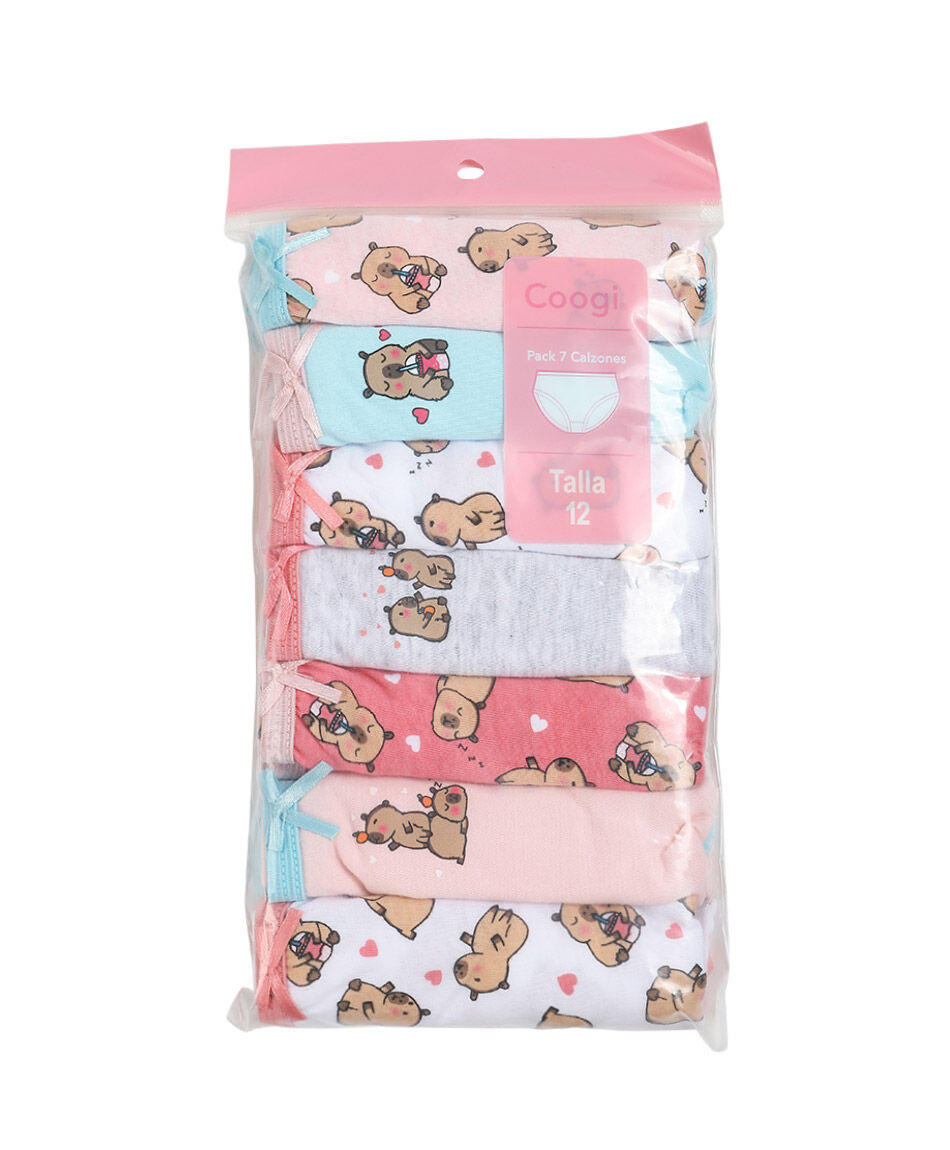 Pack 7 calzones ni&ntilde;a estampados