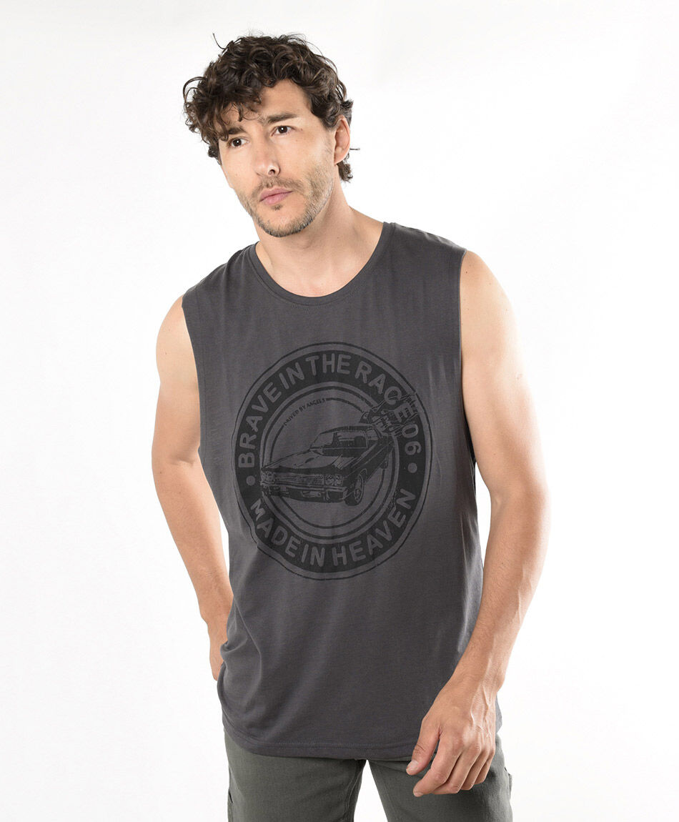 Polera hombre auto sin mangas