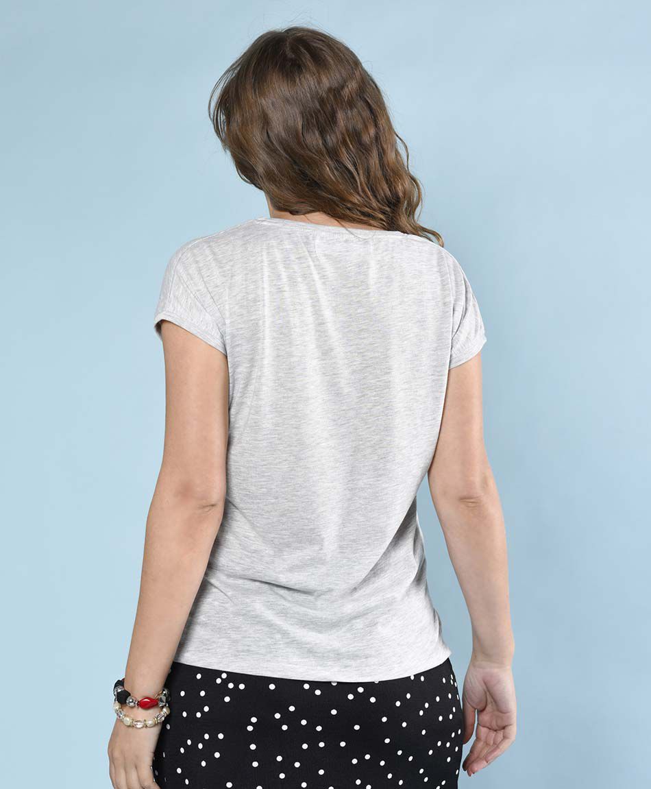 Polera manga corta cuello redondo