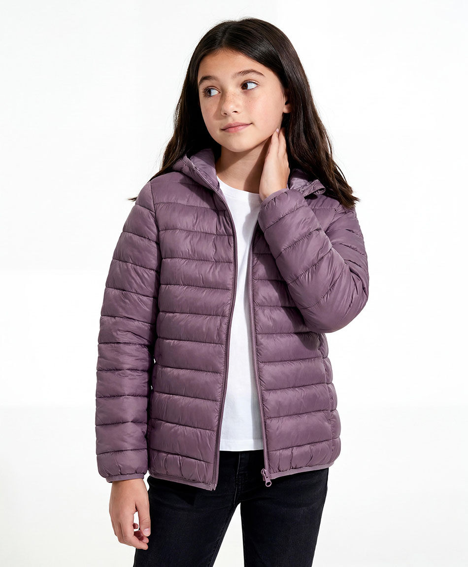 Parka ni&ntilde;a  con capucha purple