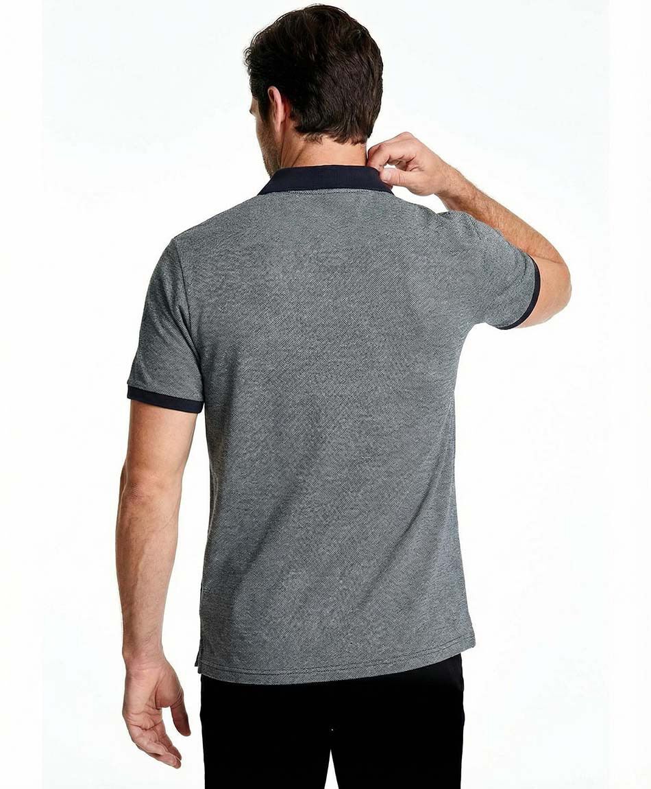Polera hombre cuello polo grey and black