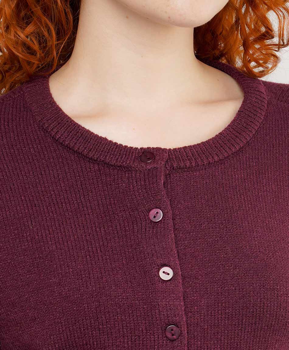 Cardigan mujer burdeo