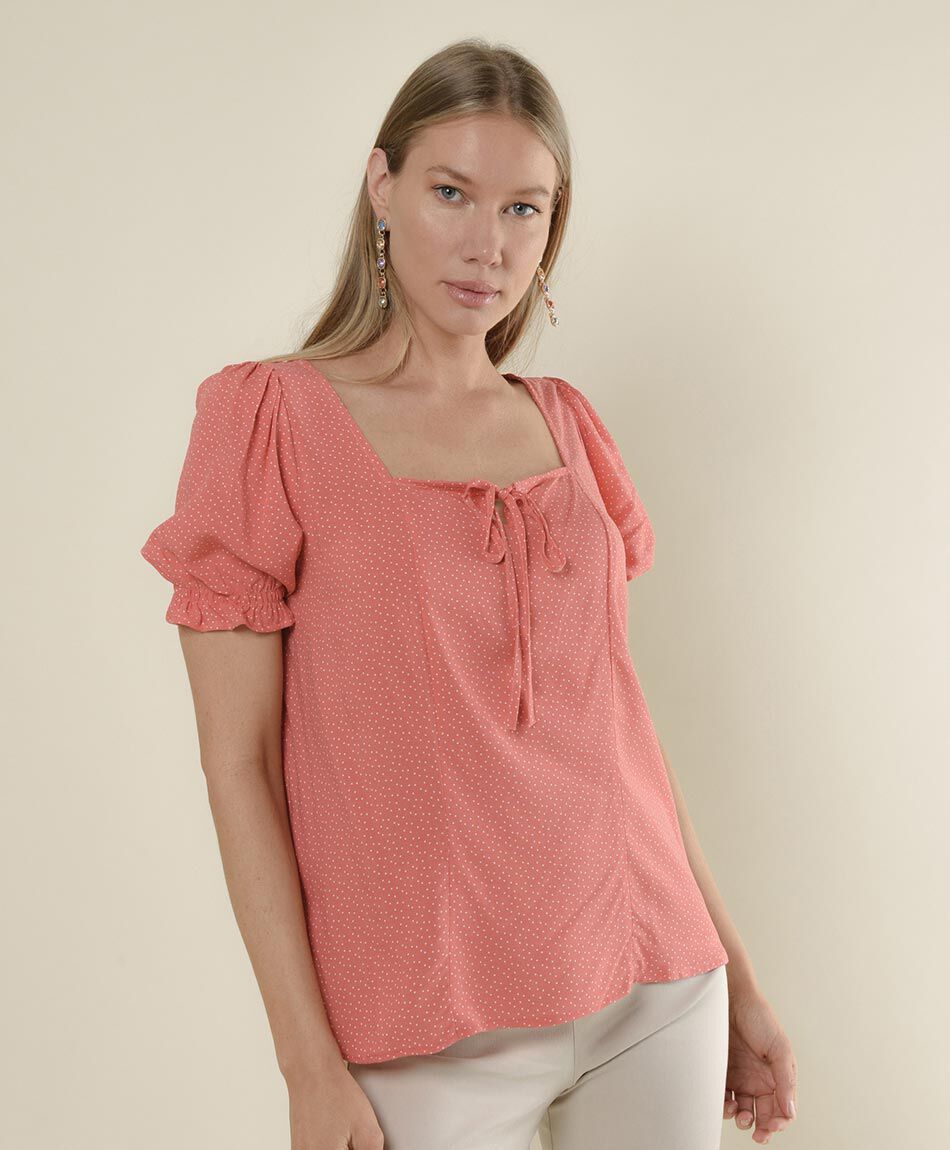 Blusa mujer puntos lazo