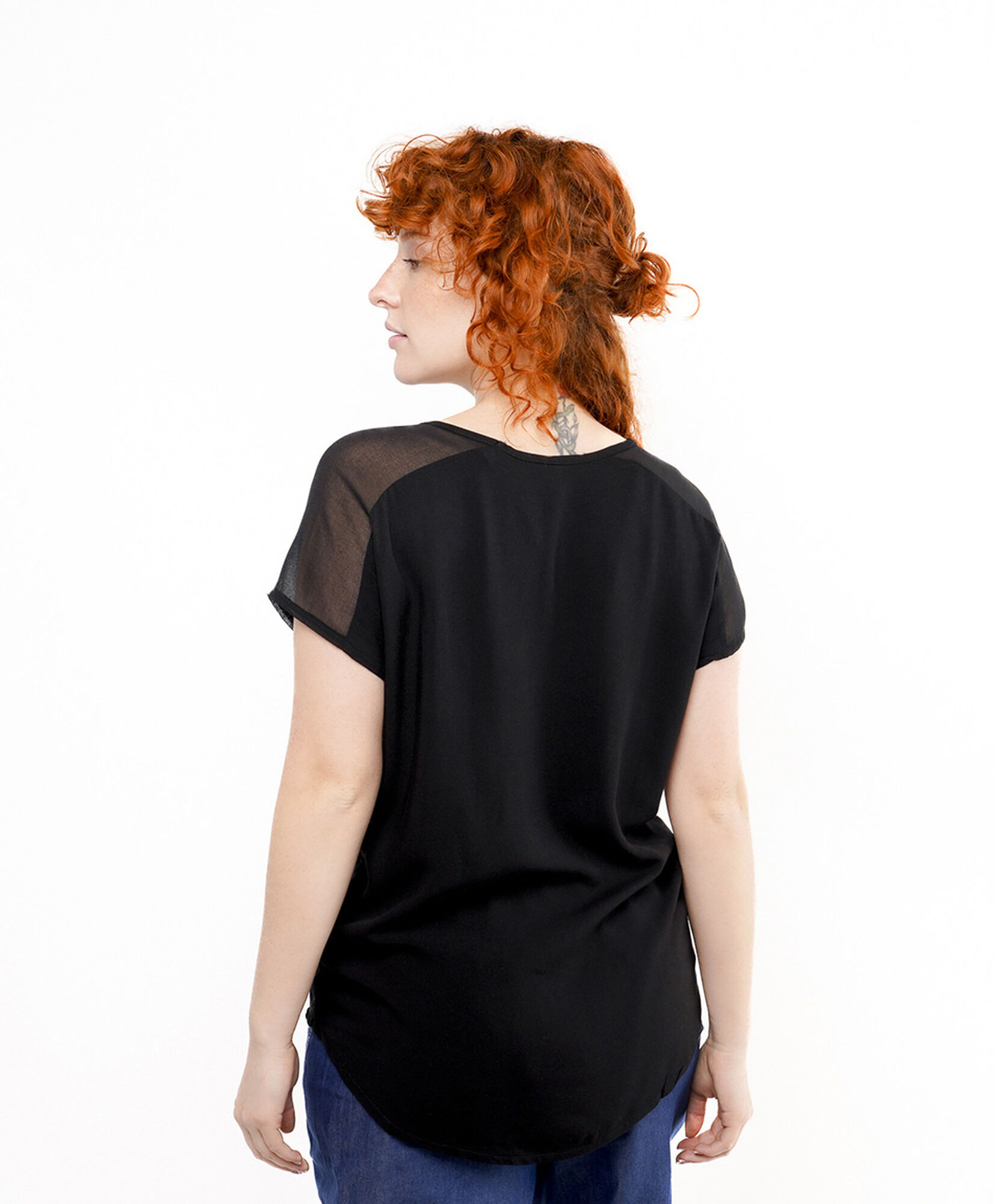 Polera mujer líneas mix Polera mujer líneas mix