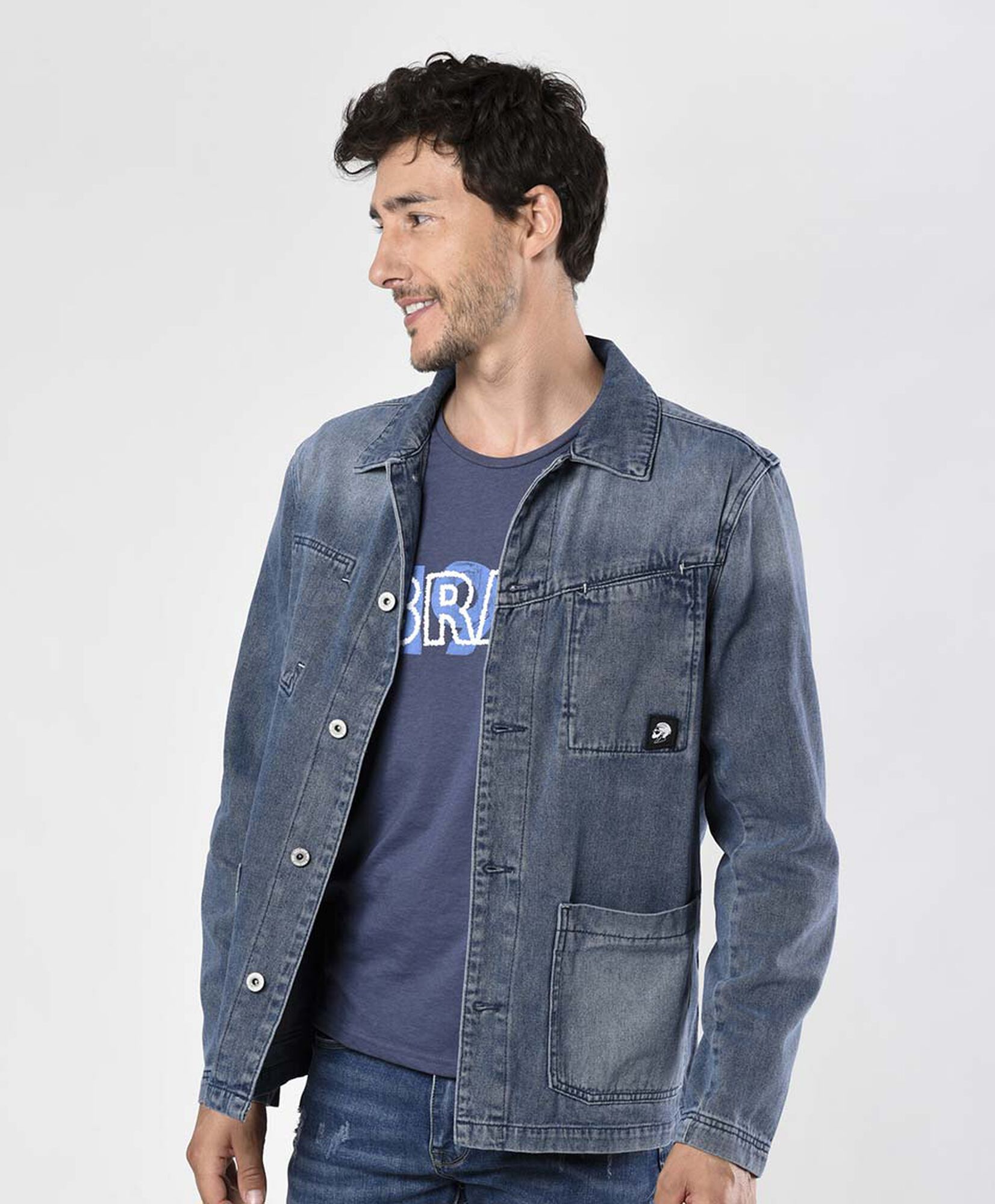Chaqueta hombre mezclilla Chaqueta hombre mezclilla