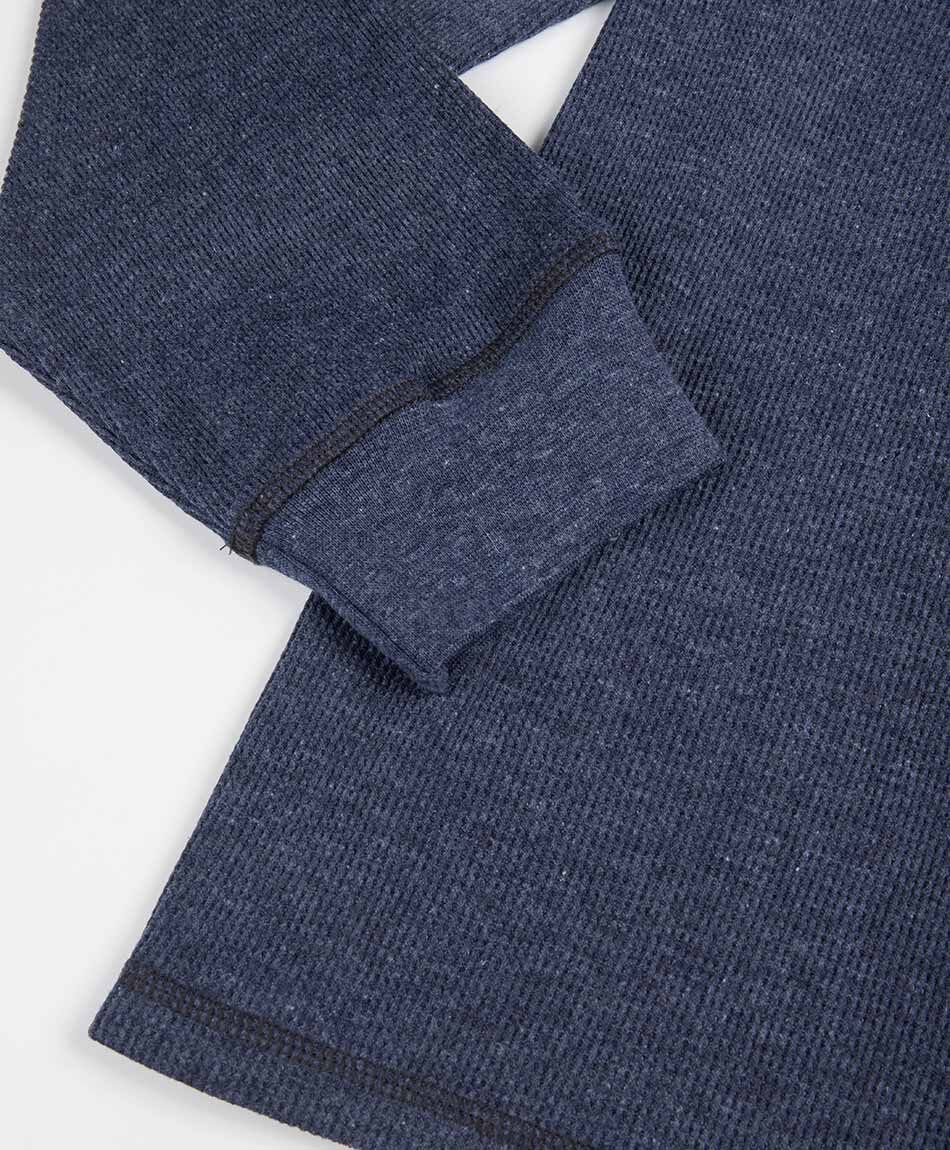 Polera hombre botones azul