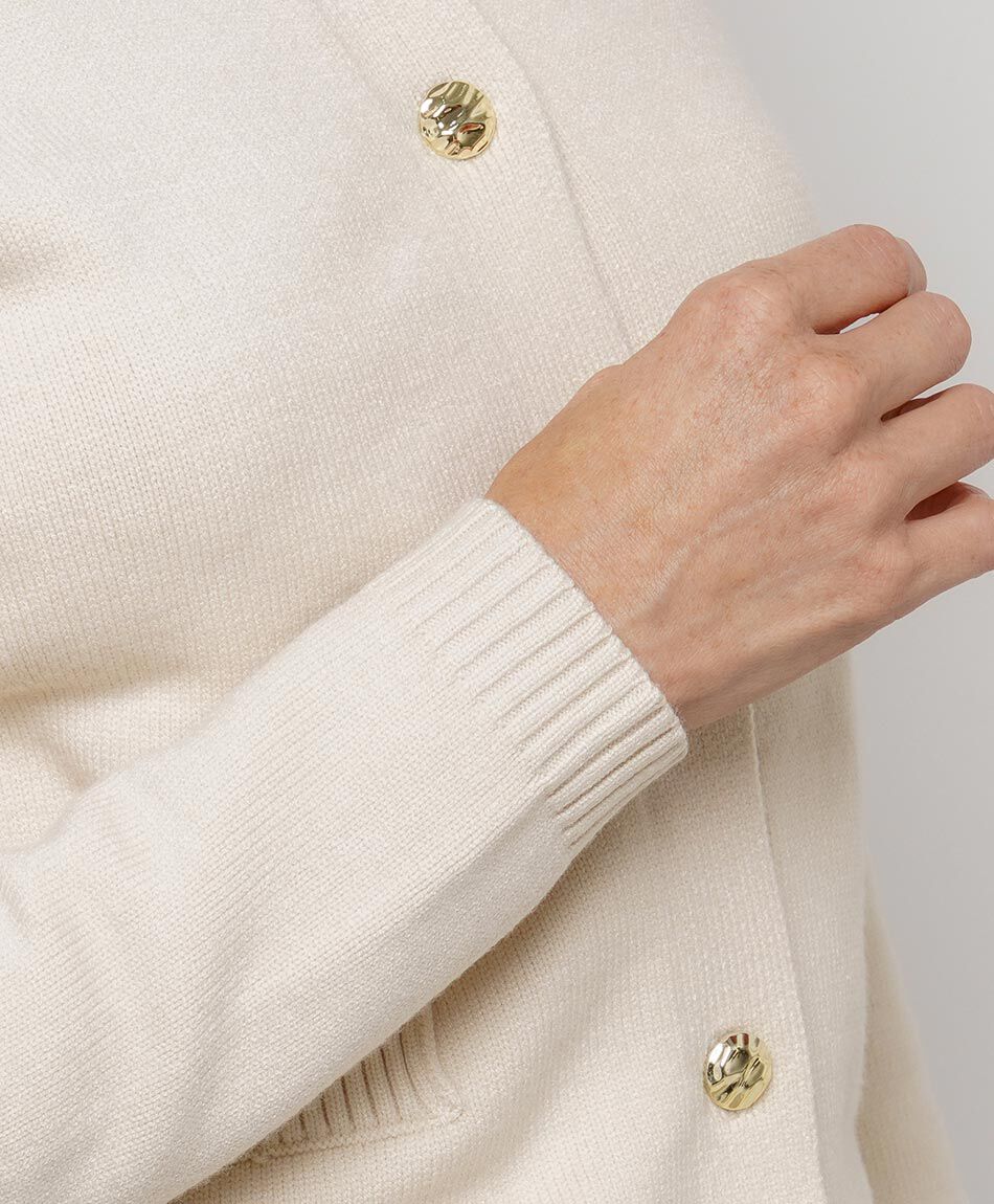 Cardigan mujer botones beige