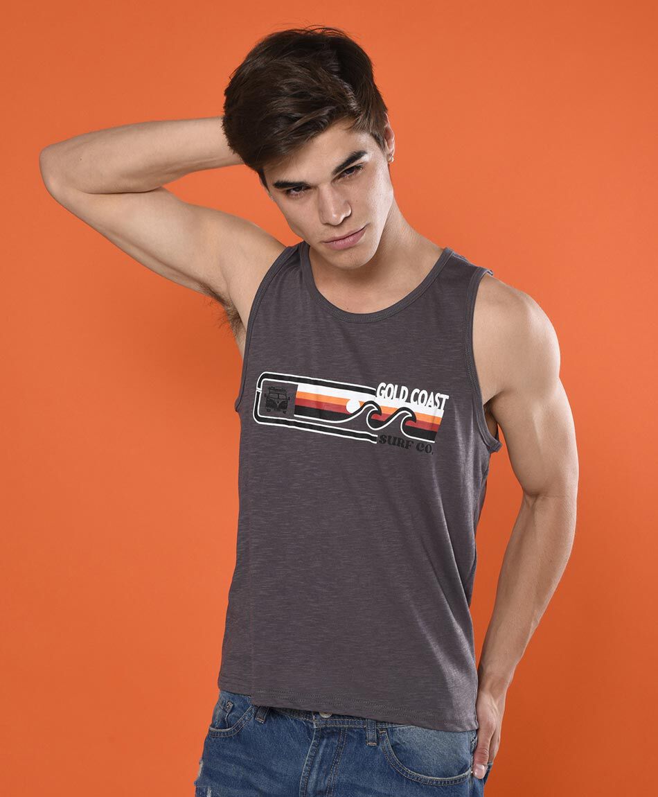 Polera sin mangas cuello redondo