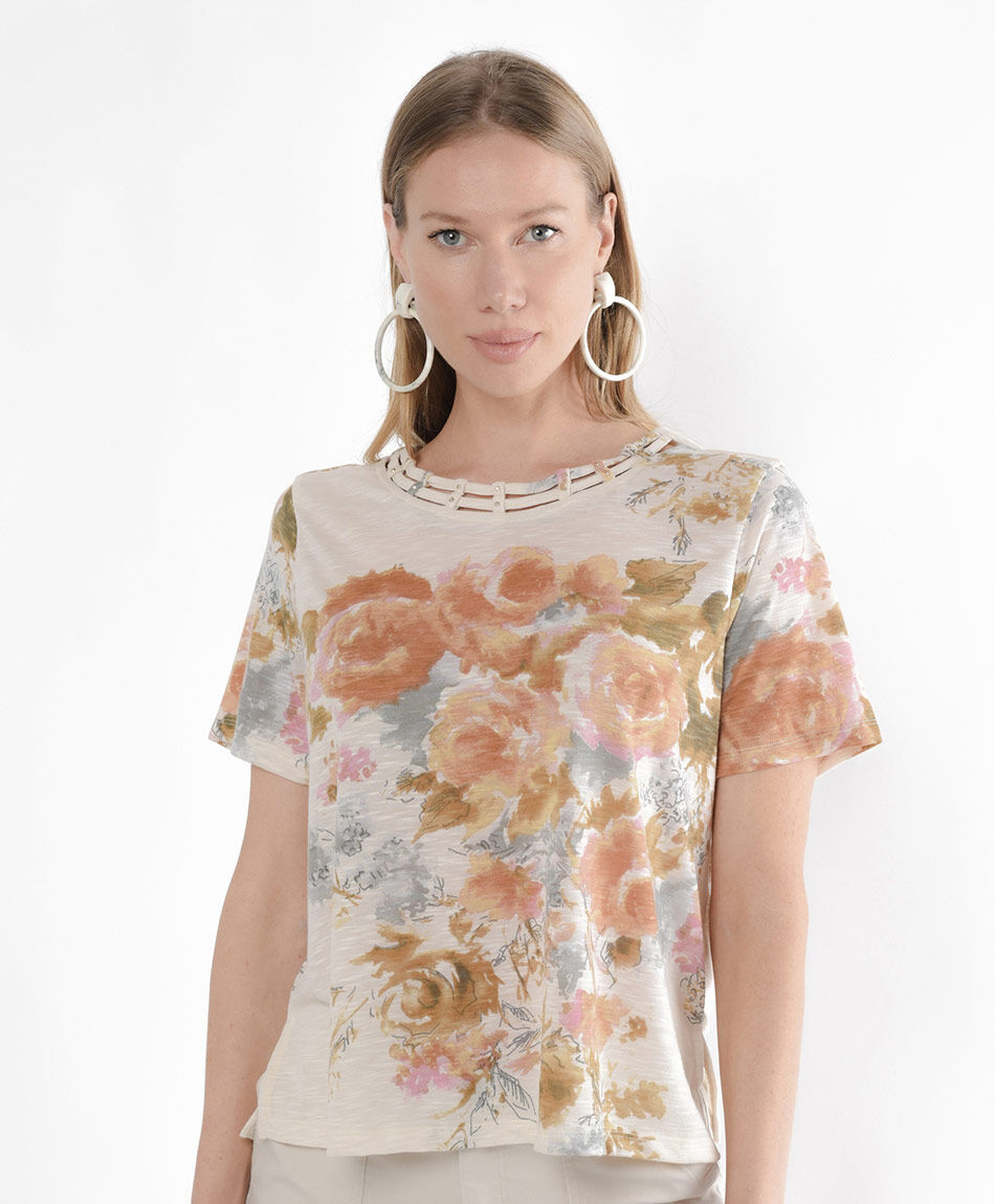 Polera mujer floreada