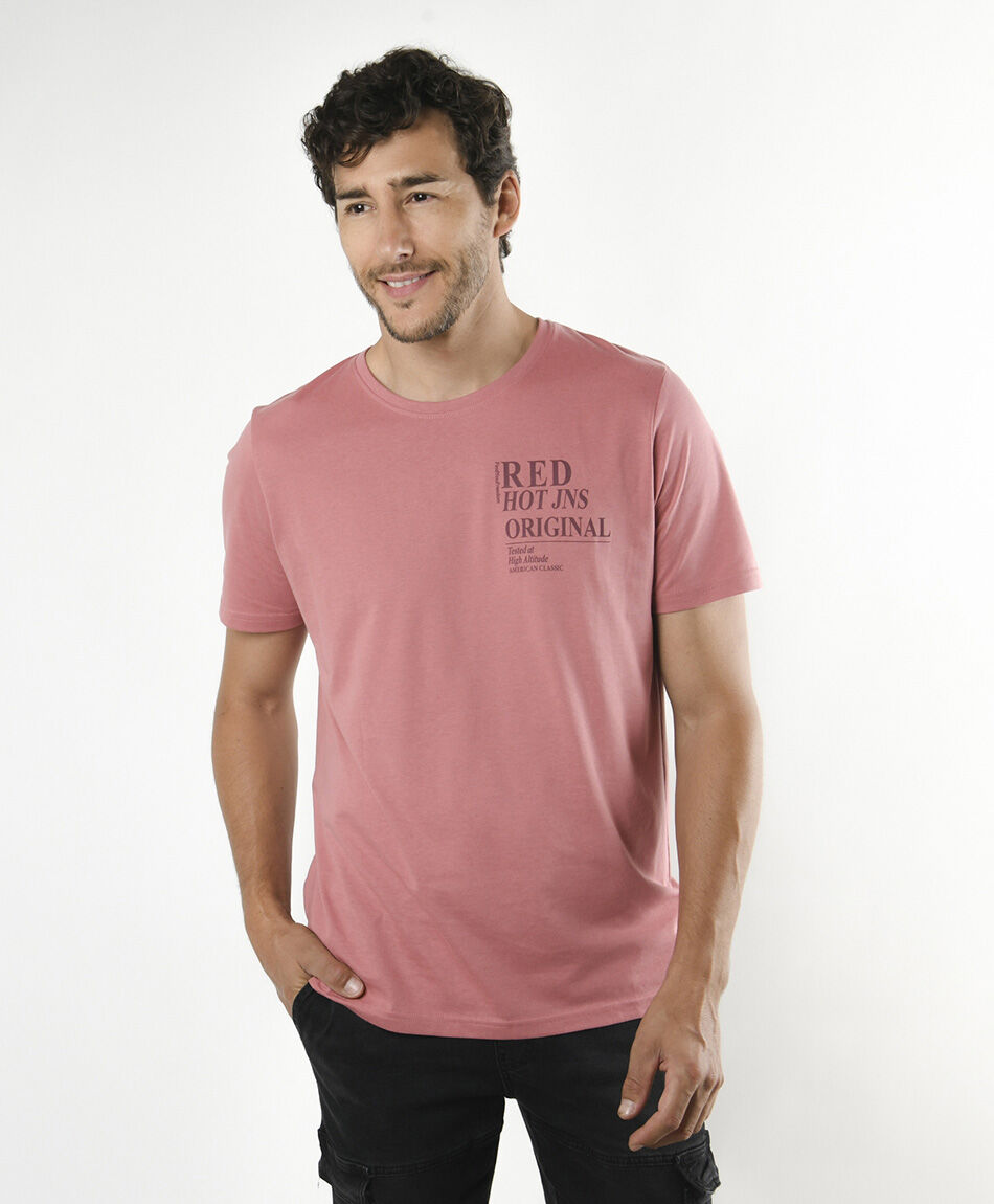 Polera hombre doble estampado