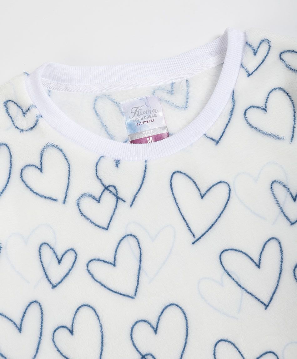 Pijama mujer coral corazones