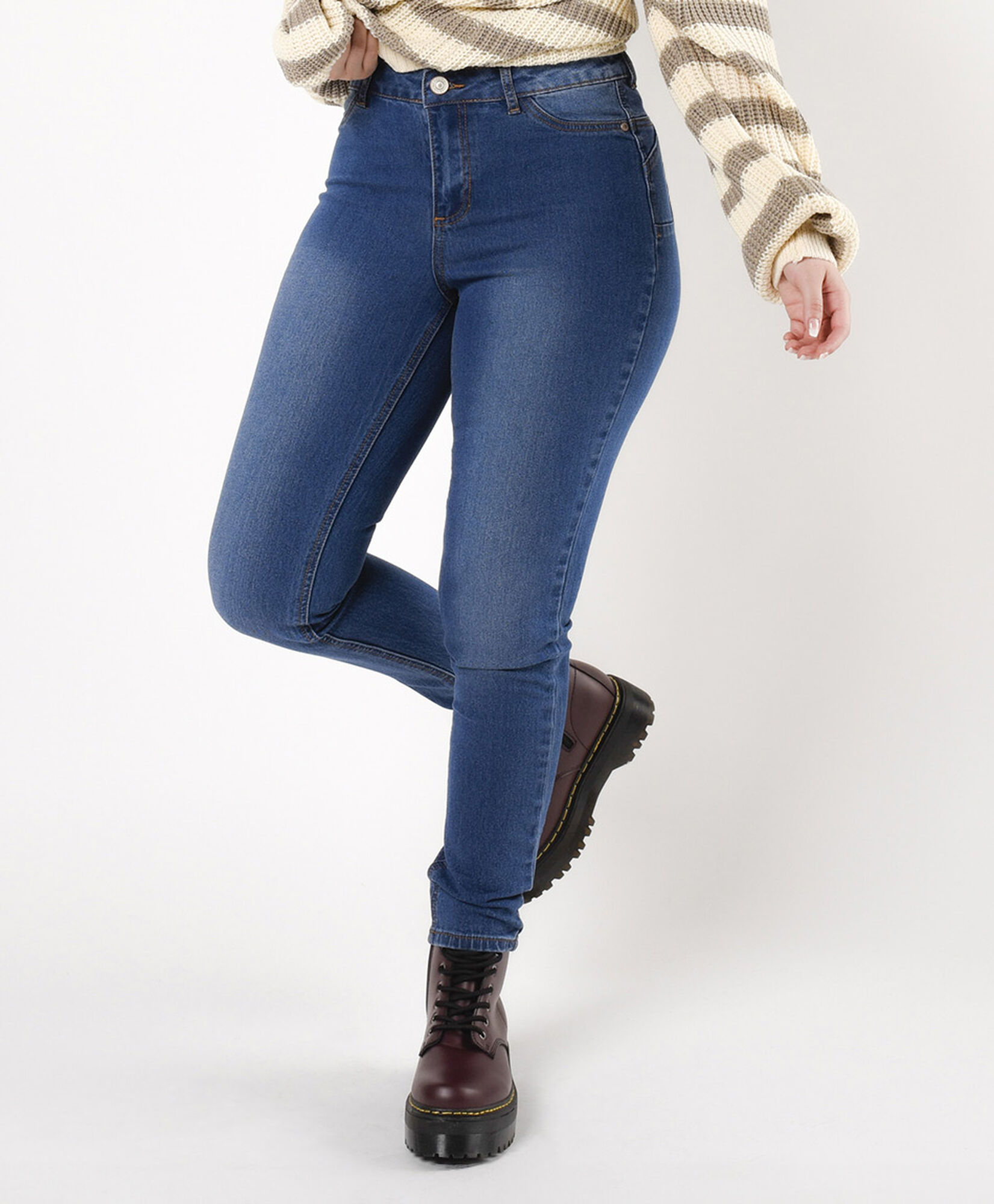Jeans mujer tiro alto clásico skinny fit Jeans mujer tiro alto clásico skinny fit