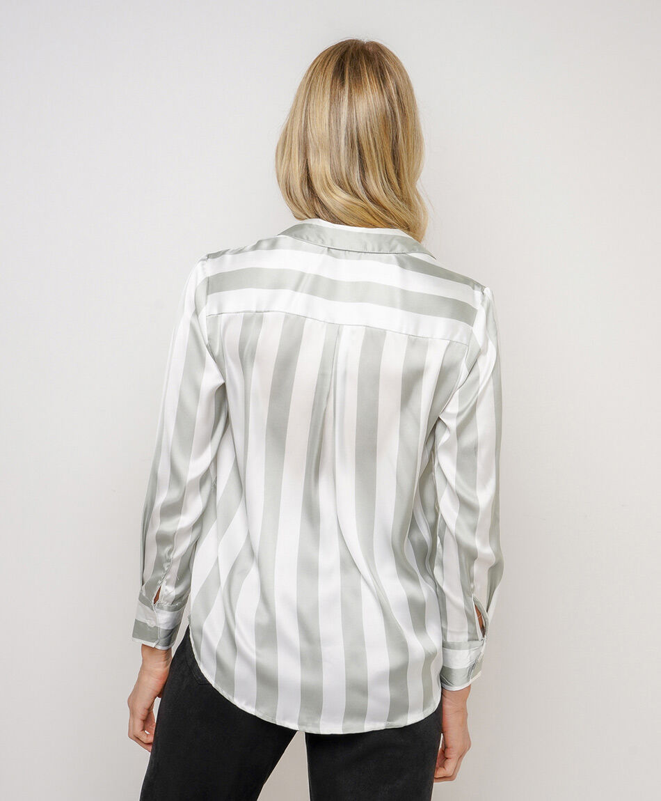 Blusa mujer l&iacute;neas estilo sat&iacute;n