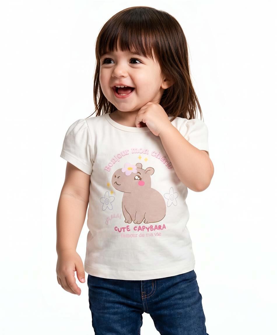 Polera beb&eacute; cute capibara
