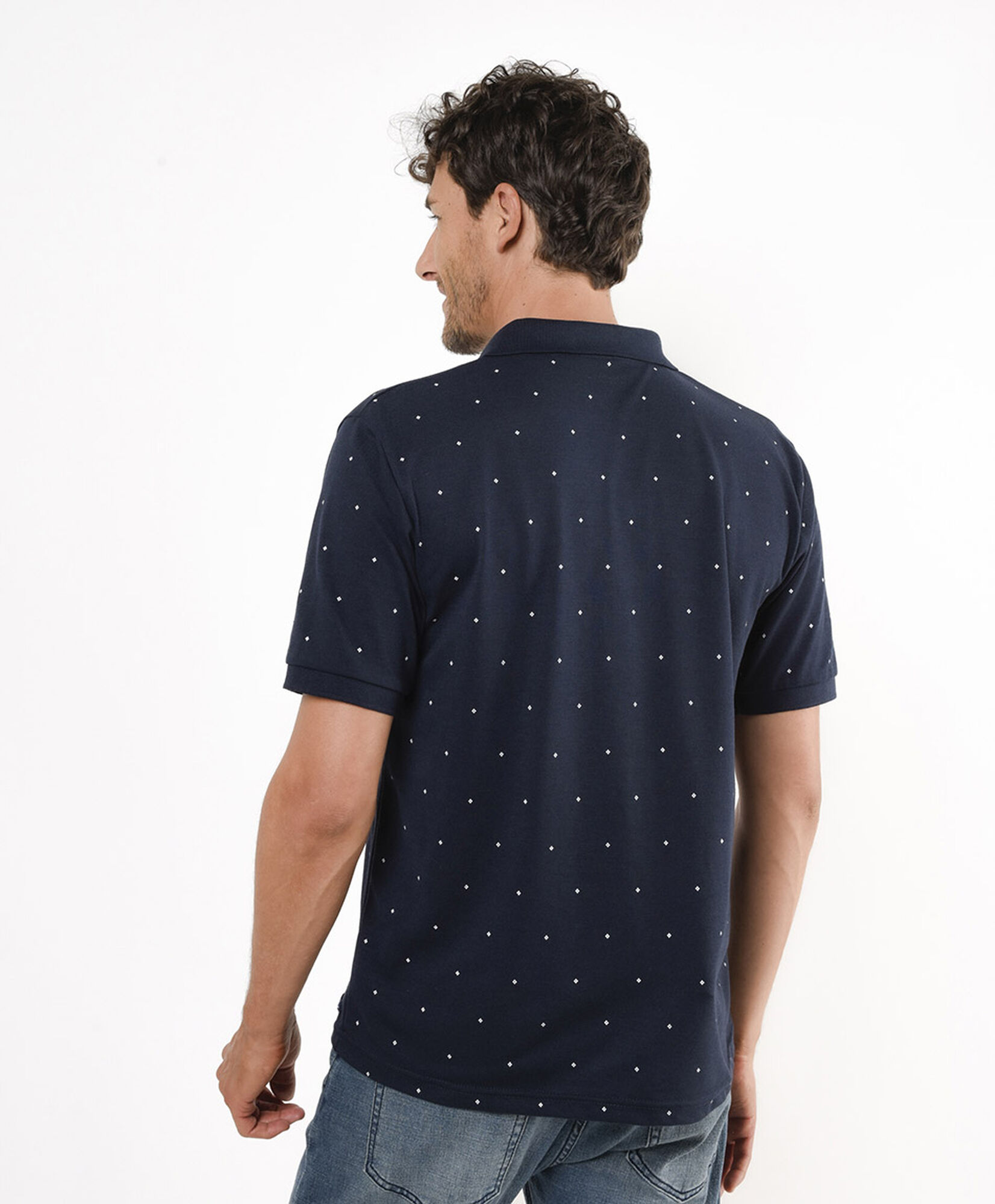 Polera hombre puntos cuello piqué Polera hombre puntos cuello piqué