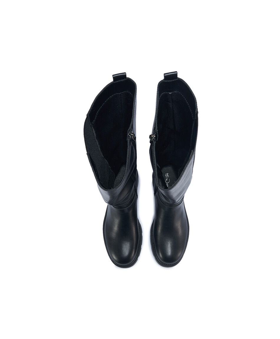 Bota mujer larga hebilla